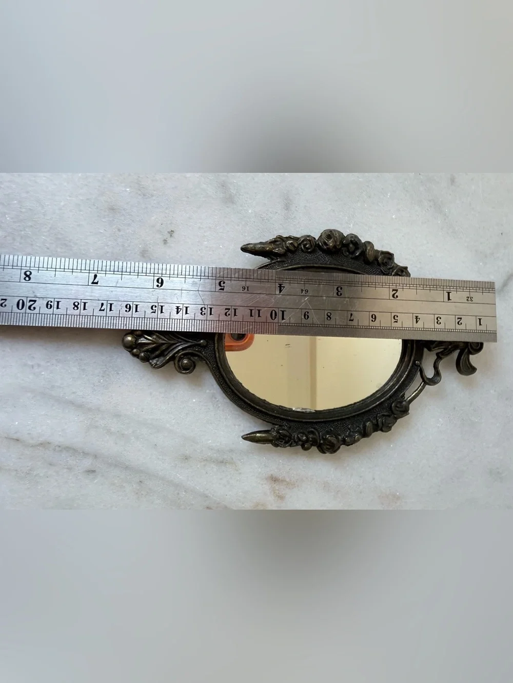 Ornate Oval Decorative wall Mirror in Dark Bronze Finish made in Italy